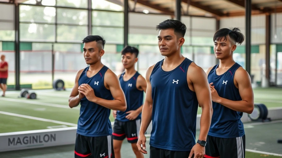 Ảnh vận động viên Thái Lan tập luyện