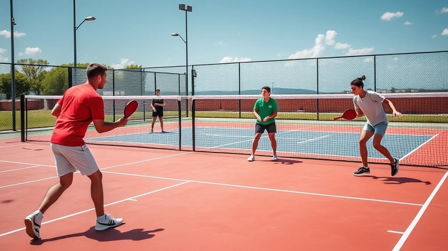 Cầu thủ hàng đầu pickleball đang thi đấu trận đấu kịch tính