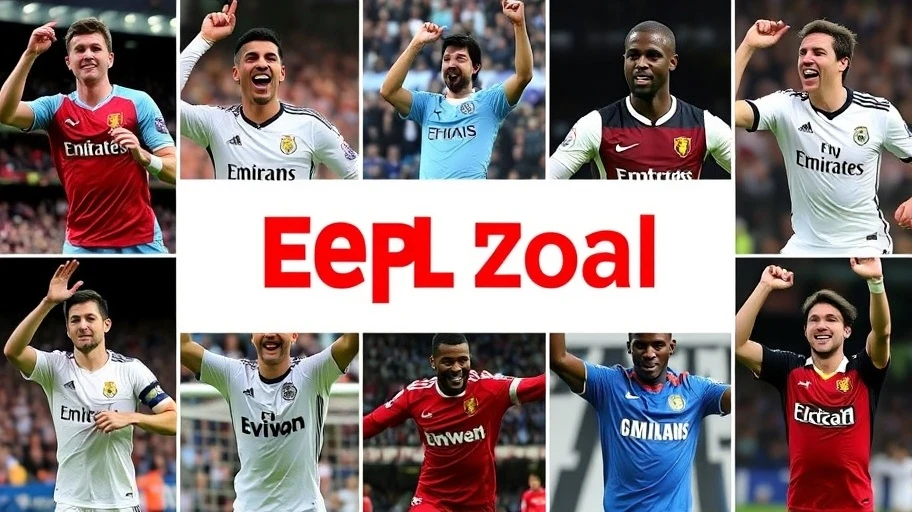 Collage các cầu thủ ghi bàn hàng đầu EPL