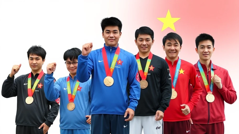 Collage các huy chương Olympic của Việt Nam