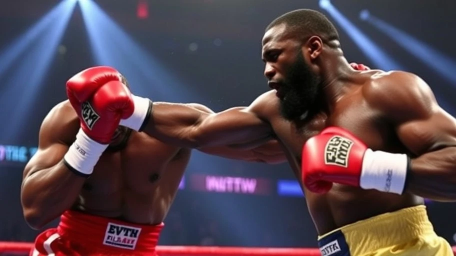 Deontay Wilder trong một trận đấu quyền anh