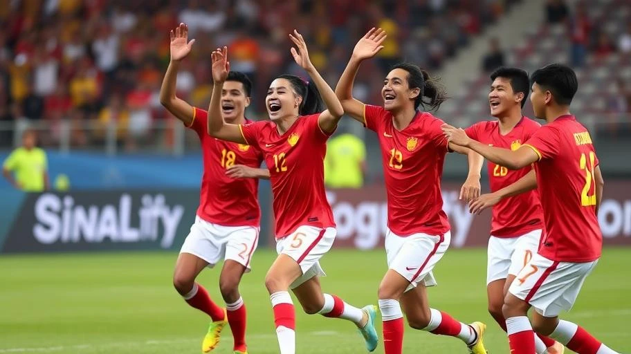 Đội tuyển bóng đá quốc gia Việt Nam trong khoảnh khắc ăn mừng