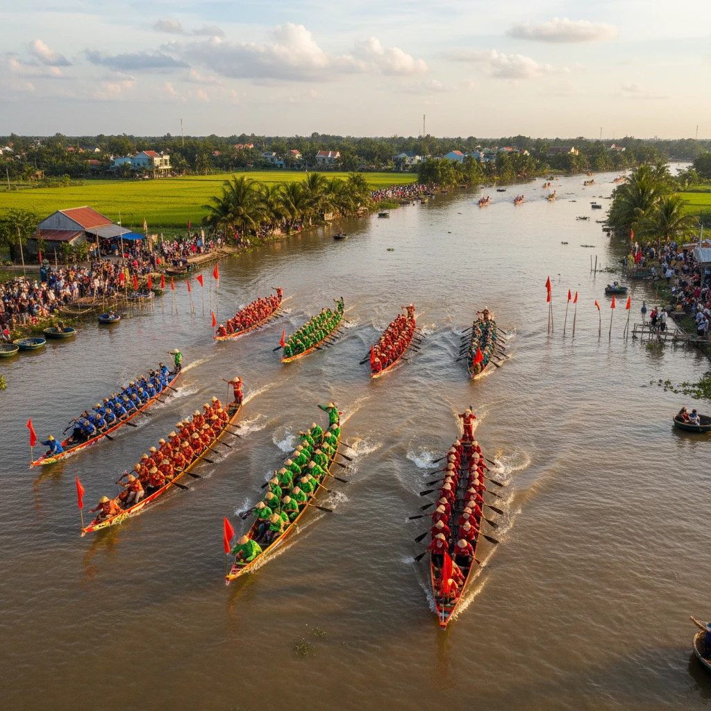 Hình ảnh đua thuyền thể thao dân tộc Việt Nam