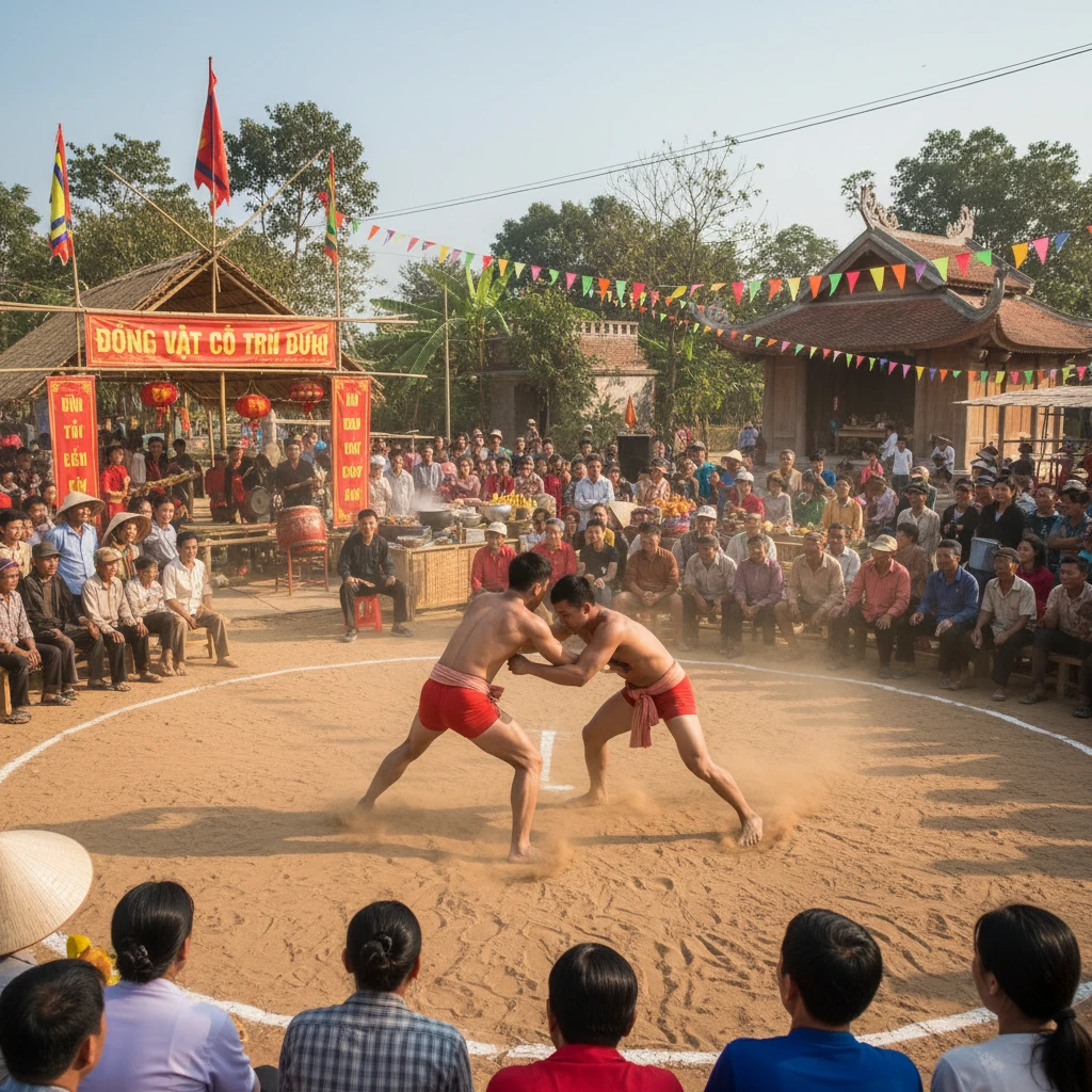 Hình ảnh môn vật thể thao dân tộc Việt Nam
