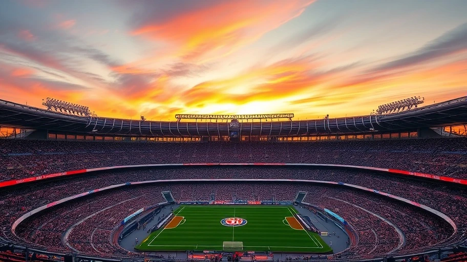 Hình ảnh sân Santiago Bernabeu phản ánh lịch sử Siêu kinh điển.