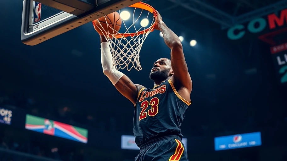 LeBron James úp rổ trong một trận đấu