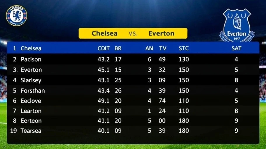 Lịch sử thi đấu giữa Chelsea và Everton