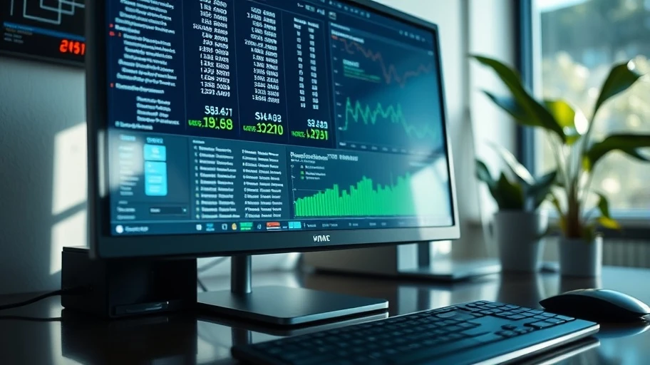 Màn hình máy tính với dữ liệu dự đoán Euro