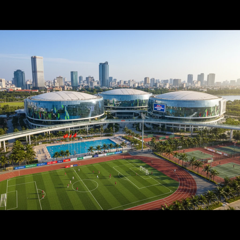 Sân vận động hiện đại thể hiện sự phát triển của thể thao Việt Nam