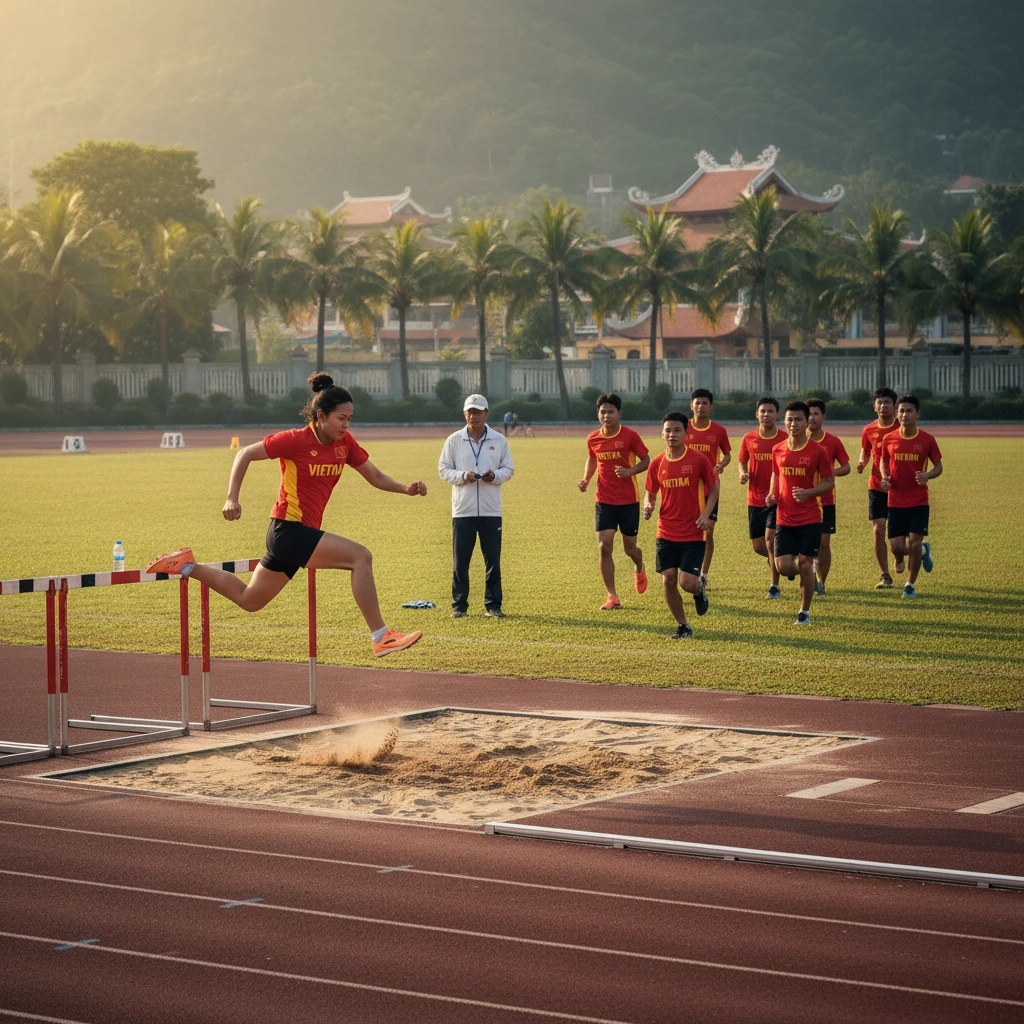 Vận động viên Việt Nam tập luyện cho Olympic 2024